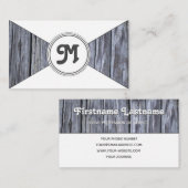 Monogram biologisch hout witte driehoeken visitekaartje (Voorkant / Achterkant)
