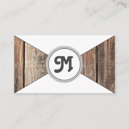 Monogram biologisch hout witte driehoeken visitekaartje
