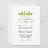 Monogram Birch Tree Branch Wedding Kaart (Voorkant)