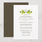 Monogram Birch Tree Branch Wedding Kaart (Voorkant / Achterkant)
