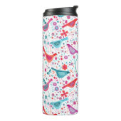 Monogram Bird Waterverf Thermosbeker (Gedraaid links)