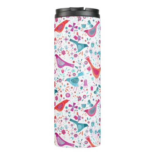 Monogram Bird Waterverf Thermosbeker (Achterkant)