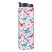 Monogram Bird Waterverf Thermosbeker (Geroteerd rechts)