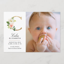Monogram Birth kondiging Aankondiging
