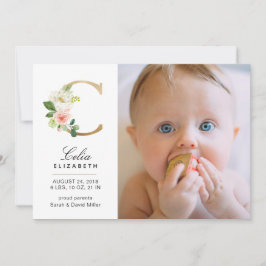 Monogram Birth kondiging Aankondiging