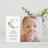 Monogram Birth kondiging Aankondiging (Staand voorkant)