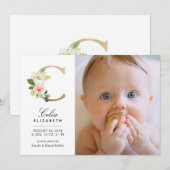 Monogram Birth kondiging Aankondiging (Voorkant / Achterkant)