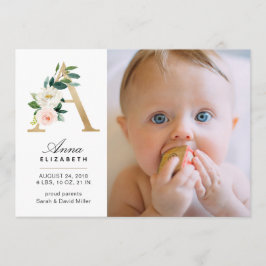 Monogram Birth kondiging Aankondiging