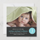 Monogram Birth kondiging Kaart (Voorkant)