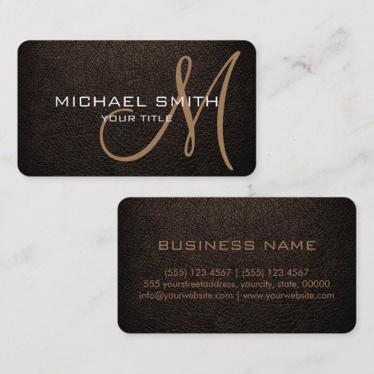 Monogram Bistre Leather Kijk Visitekaartje (Voorkant / Achterkant)