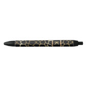 Monogram Black and Gold Giraffe Pattern Zwarte Inkt Pen (Voorkant)