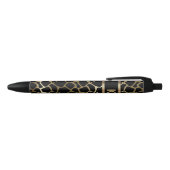 Monogram Black and Gold Giraffe Pattern Zwarte Inkt Pen (Bovenkant)
