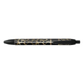 Monogram Black and Gold Giraffe Pattern Zwarte Inkt Pen (Achterkant)