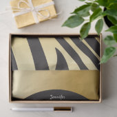 Monogram Black and Gold Striped Zebra Pattern Tissuepapier (Geschenk)