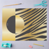 Monogram Black and Gold Striped Zebra Pattern Tissuepapier (Craft)