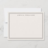 Monogram Black and Ivory Minimalist Two Border Notitiekaartje (Voorkant)