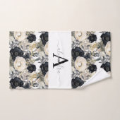 Monogram Black and White Modern Towel Set Bad Handdoek (Handdoek)