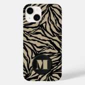 Monogram Black Beige Animal Print Case-Mate iPhone Case (Achterkant)
