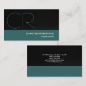 Monogram Black Blue Consultant Visitekaartje (Voorkant / Achterkant)