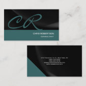 Monogram Black Blue Consultant Visitekaartje (Voorkant / Achterkant)