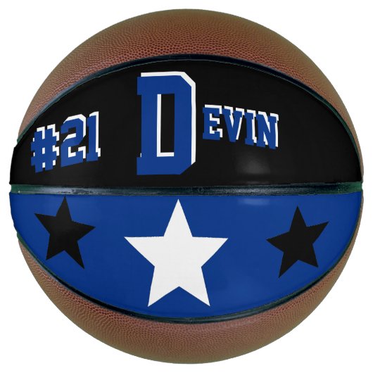 Monogram Black, Blue en White Basketball Basketbal (Voorkant)