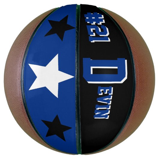 Monogram Black, Blue en White Basketball Basketbal (Verticaal)