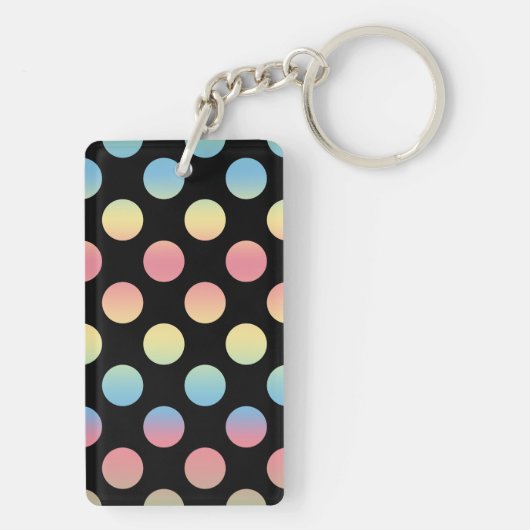 Monogram Black Blue Yellow Pink Pok Pattern Sleutelhanger (achterkant)