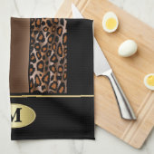 Monogram Black, Brown and Gold Jaguar Animal Print Theedoek (Quarter Fold)