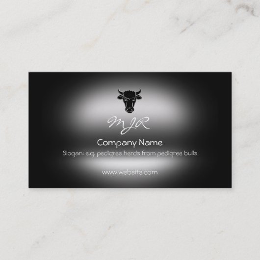 Monogram, Black Bull Head, metallic-effect Visitekaartje (Voorkant)