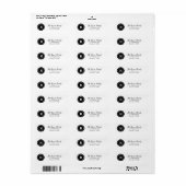 Monogram Black Circle Logo Art Adreslabel Etiket (Full Sheet)