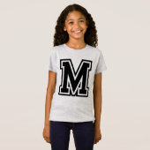 Monogram Black College Initiaal M T-shirt (Voorkant volledig)