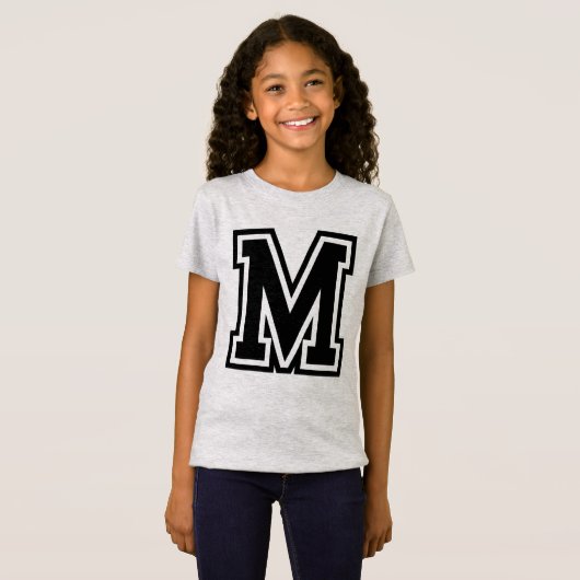  Monogram Black College Initiaal M T-shirt (Voorkant volledig)