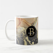 Monogram Black Coral Gold Coffee Mok (Links)