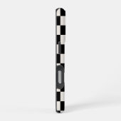Monogram Black Cream Checkered Pattern iPhone Hoesje (Rechterkant)