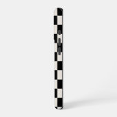 Monogram Black Cream Checkered Pattern iPhone Hoesje (Linkerkant)