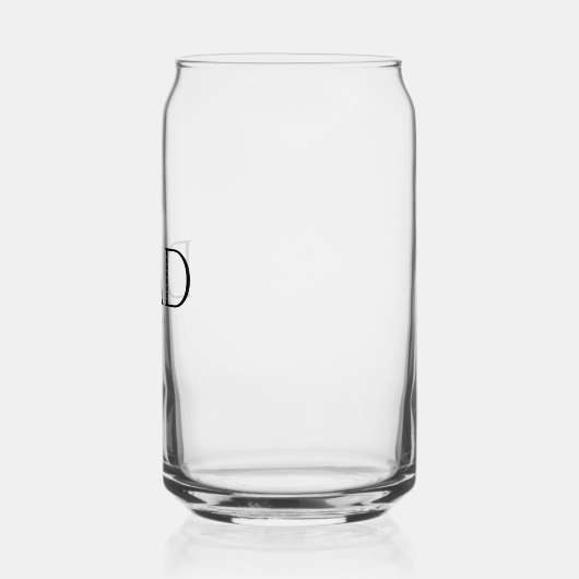 Monogram Black Dad Typografie Blikvorm Glas (Links)