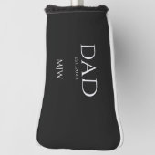 Monogram Black Dad Typografie Golf Head Hoesje Golfheadcover (Draai 90)