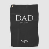 Monogram Black Dad Typografie Golfhanddoek (Voorkant)