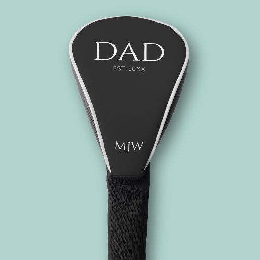 Monogram Black Dad Typografie Golfheadcover