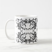 Monogram Black Damask Koffiemok (Links)