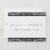 Monogram Black Damask Paisley Wedding Bedankt (Achterkant)
