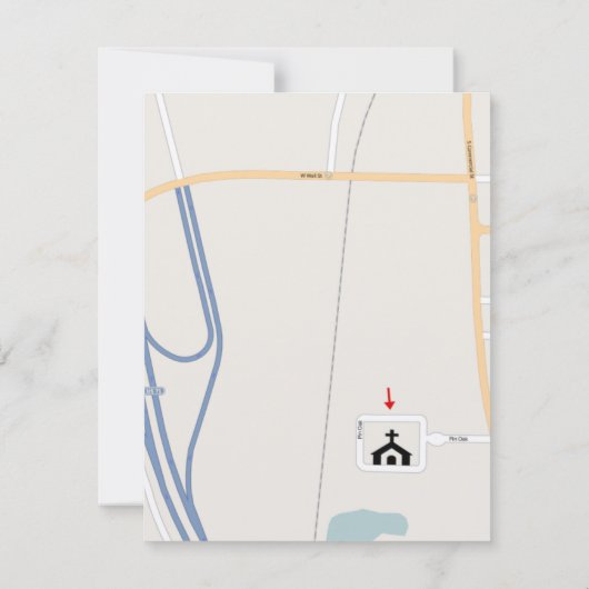 Monogram Black Damask Swirl Wedding Direction Card Kaart (Achterkant)