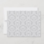 Monogram Black Damask Weddenschap Hartelijk dank Bedankkaart (Achterkant)
