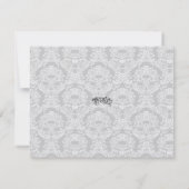 Monogram Black Damask Wedding Table Number Kaarten (Achterkant)