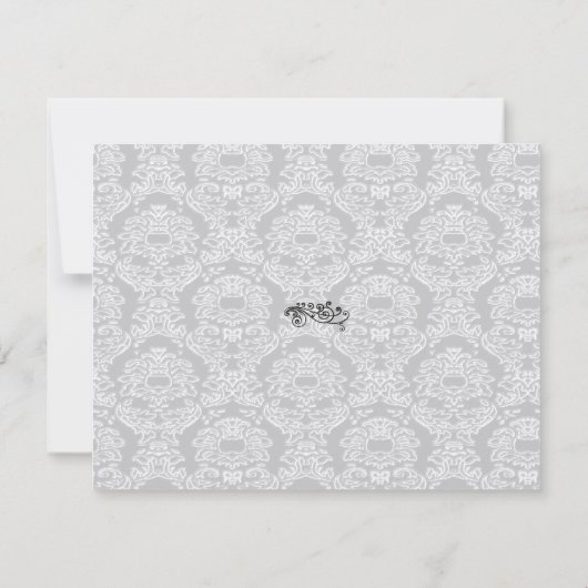 Monogram Black Damask Wedding Table Number Kaarten (Achterkant)