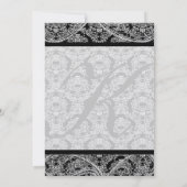 Monogram Black Damask Wedding Uitnodiging (Achterkant)