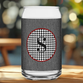 Monogram | Black Denim, Circle Houndstooth Lijst Blikvorm Glas