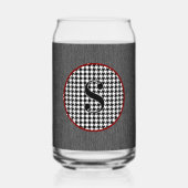 Monogram | Black Denim, Circle Houndstooth Lijst Blikvorm Glas (Voorkant)