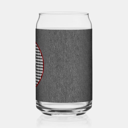 Monogram | Black Denim, Circle Houndstooth Lijst Blikvorm Glas (Links)