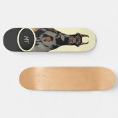 monogram Black Doberman Pincher Black & Tan Persoonlijk Skateboard (Horizontaal)